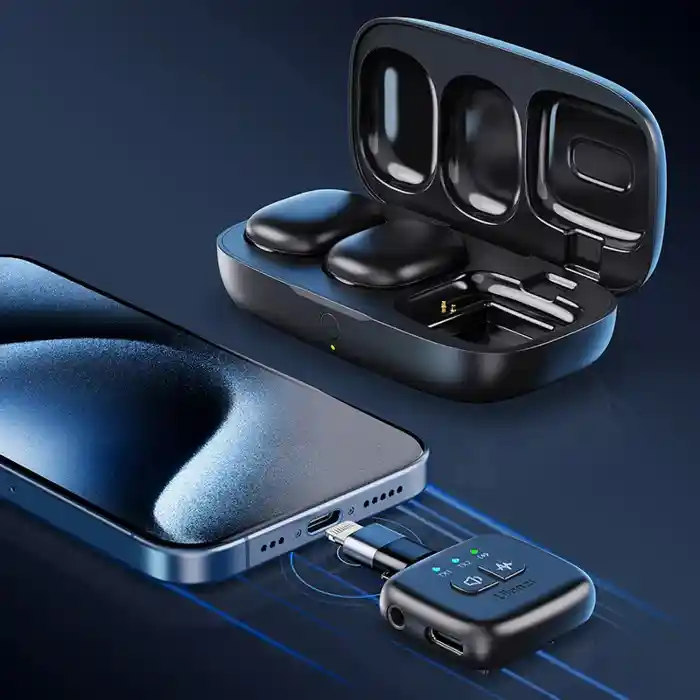 ULANZI A30 Tiny Mic Magnetic Wireless Lavalier Microphone Mini Size, Noise Cancellation, 164 ft Range, 20H Battery Life, Lapel Microphone for Video Recording, DSLR, iPhones, Android, PC